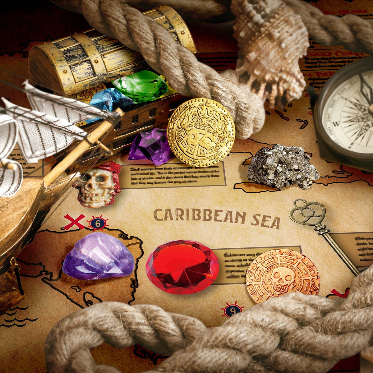 XX Jumbo Pirate Dig Kit box image: sturdy packaging makes a great party favor