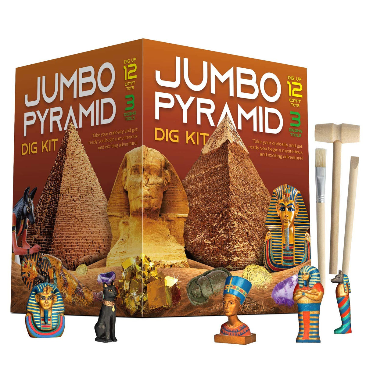 XX Pyramids Dig Kit front view showing the complete excavation set for curious learners