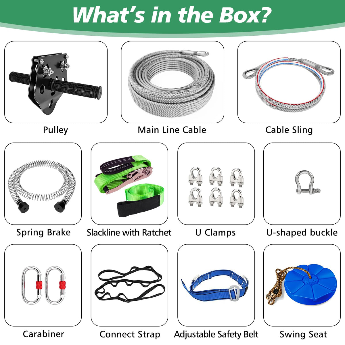 X XBEN zipline spring brake system ensures controlled stopping