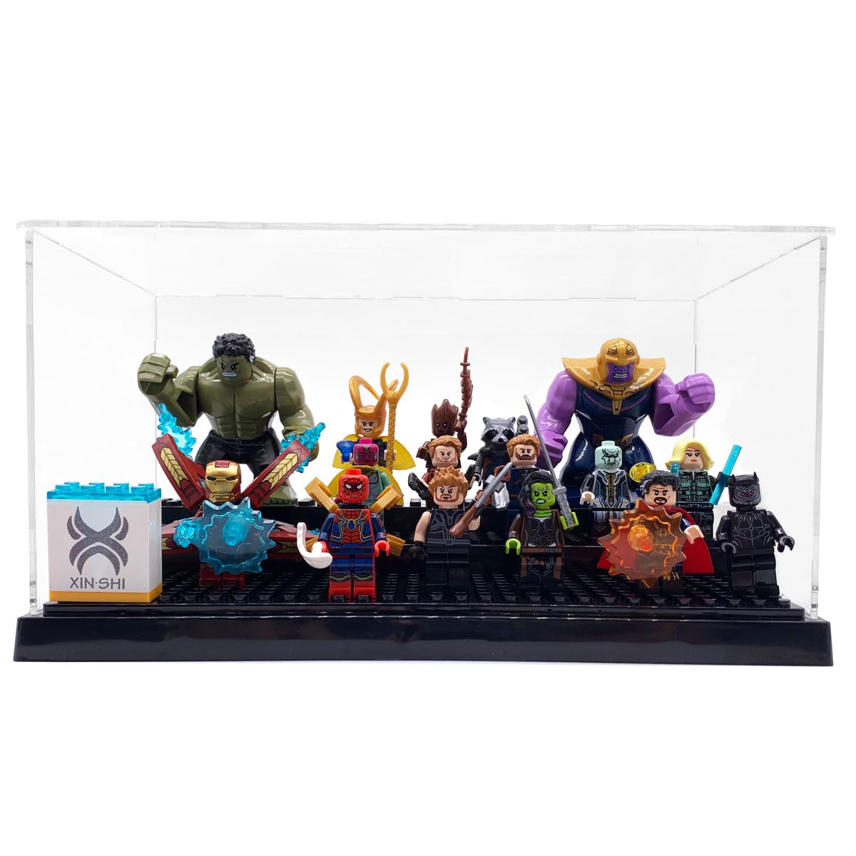 X XIN·SHI minifigure display case stackable design for expanded collections