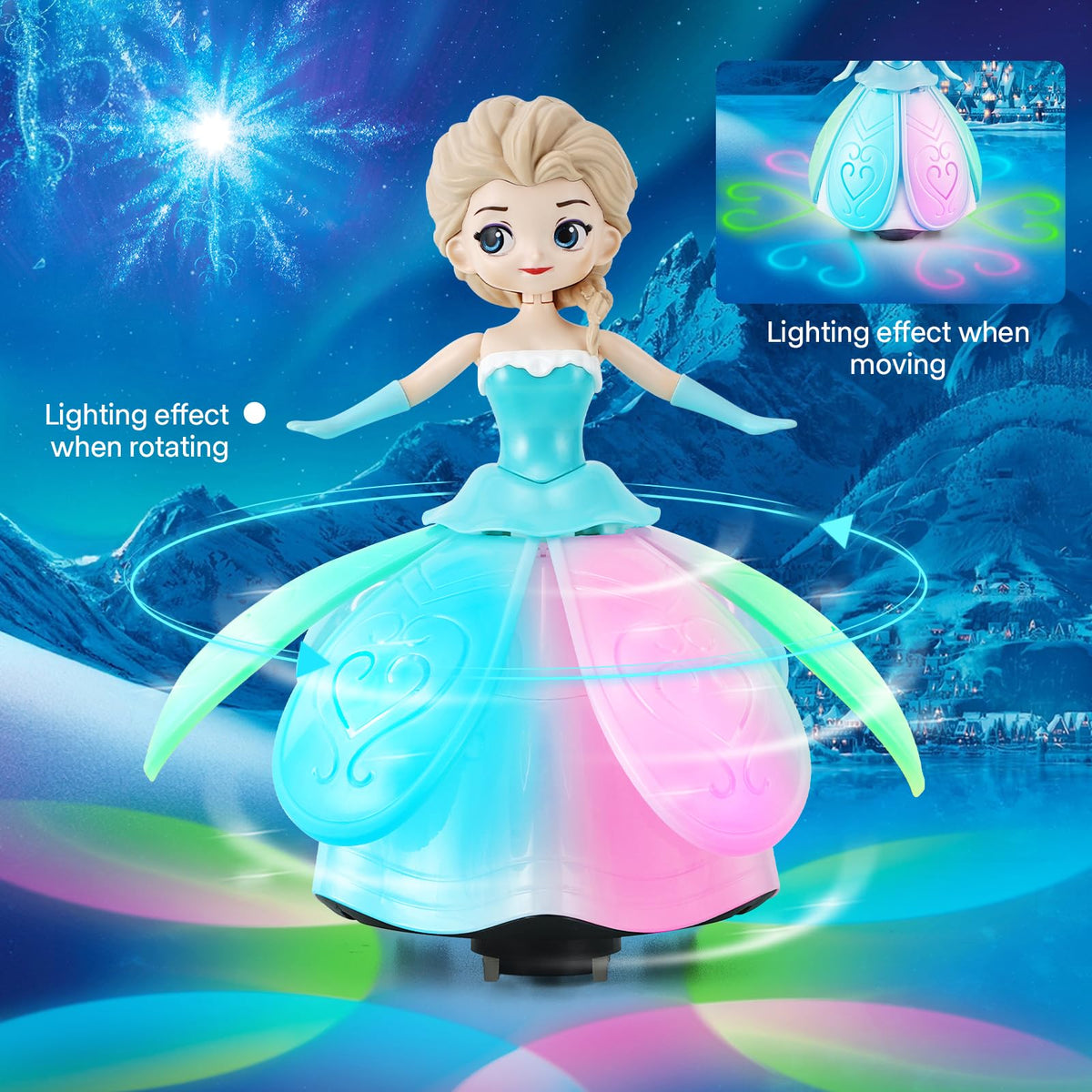 XXMANX Ice Princess lights projecting kaleidoscope patterns on the floor