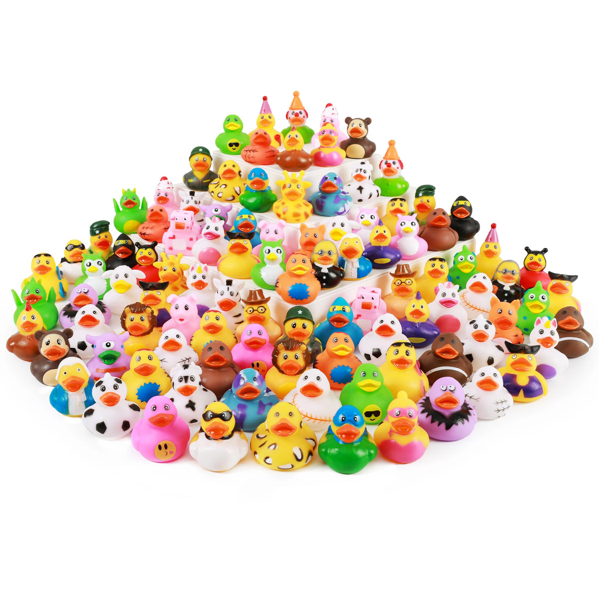 XY-WQ 2.3-inch rubber ducks in bright colors for kids' play.