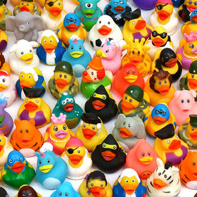 XY-WQ Rubber Duck 50-pack in assorted colors for bath time play and party decorations.