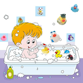 XY-WQ Rubber Duck 50-pack kid-friendly bath toys.