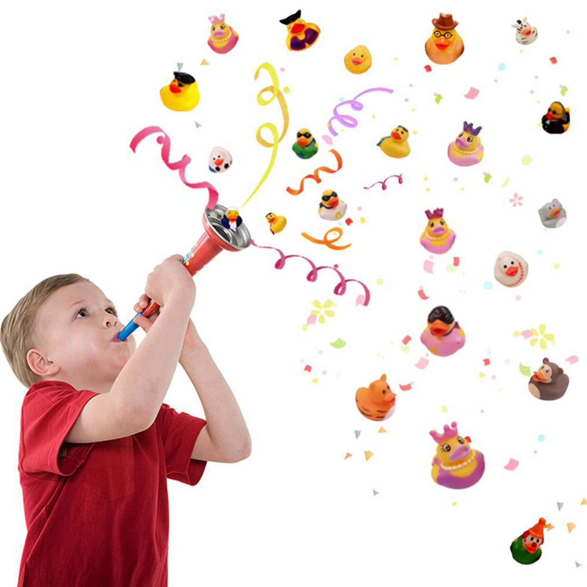 XY-WQ rubber duck 50-pack with varied colors to spark imaginative bath time fun.