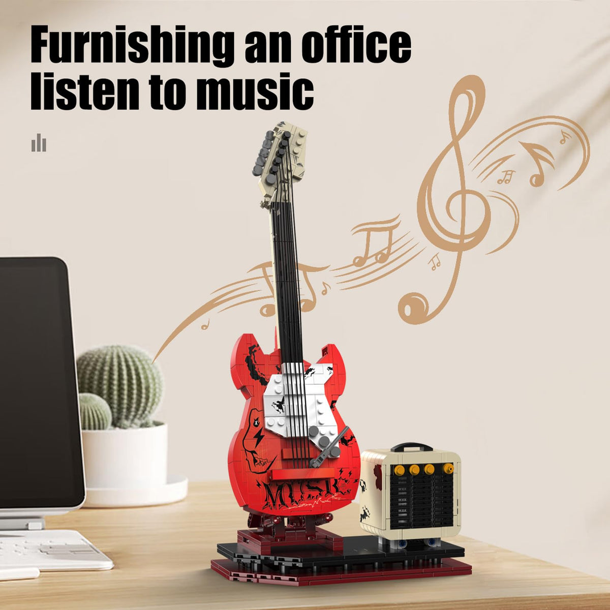 XYDongtong Guitar Building Set Bluetooth connectivity enhances smartphone tones