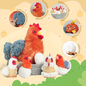 XYHQYB zippered belly detail revealing eggs for interactive hatch-and-store play