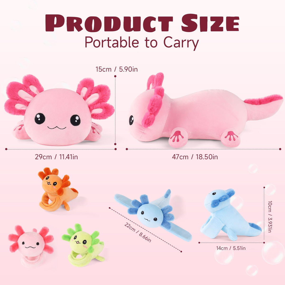 XYHQYB axolotl-plush-zipper-belly-organization keeps babies neatly stored.