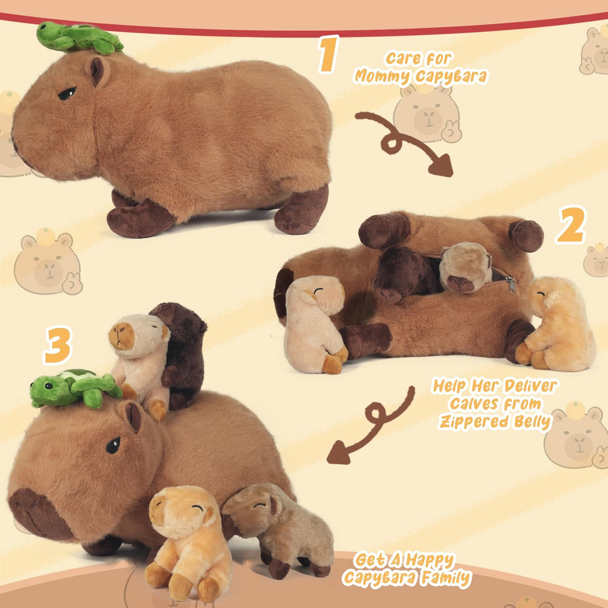 XYHQYB capybara babies plushes provide four unique playmates for creative storytelling.