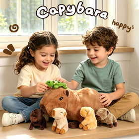 XYHQYB capybara plush pillow with zipper detail invites interactive toy play.