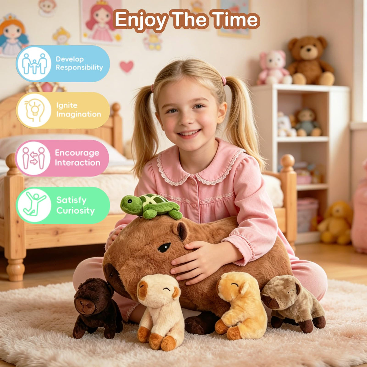 XYHQYB capybara turtle head detail adds a whimsical design touch.