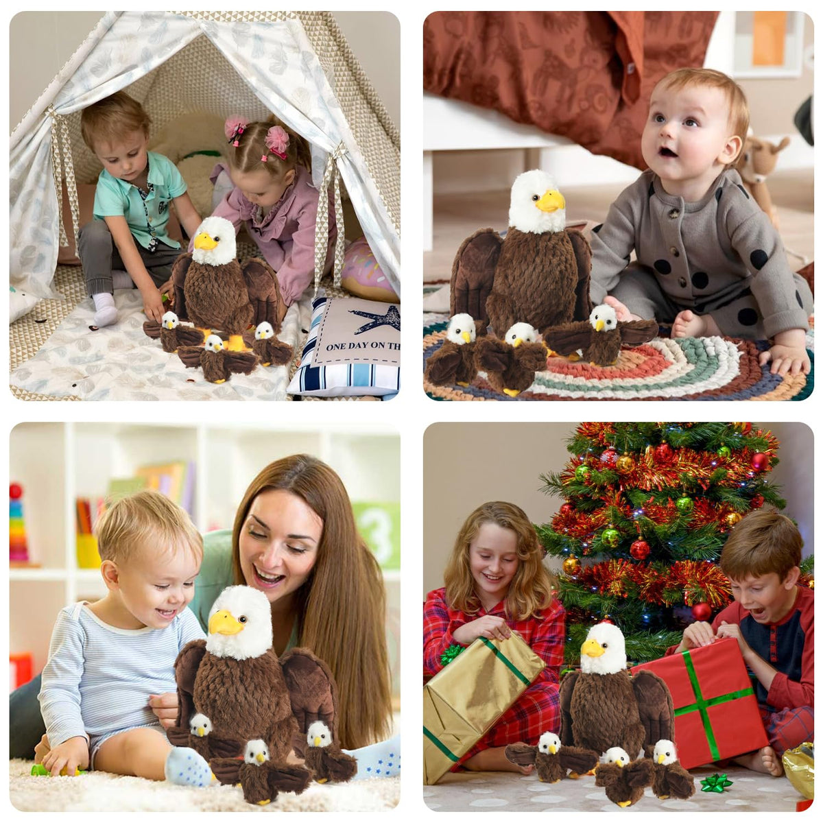 XYHQYB educational eagle plush inspires imaginative storytelling during playtime.