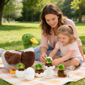 XYHQYB eggshell zippered duck, reveal hatchlings for imaginative learning.