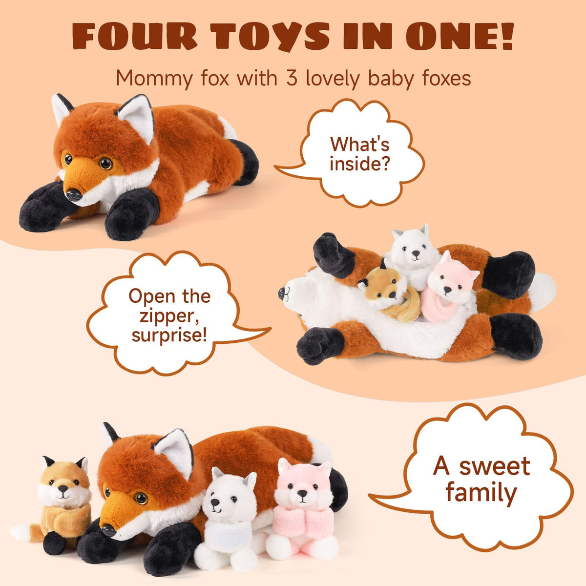 XYHQYB fox babies slap bracelets let kids wear and display the tiny foxes