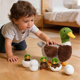 XYHQYB half eggshell interior, hides ducklings for curious discovery.
