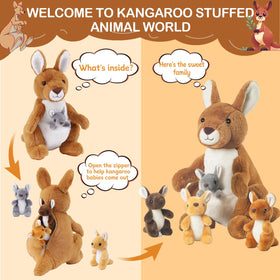 XYHQYB kangaroo mommy plush close-up, soft fabric and cuddly texture