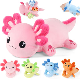 XYHQYB mommy-axolotl-plush-open-belly reveals four babies for imaginative play.