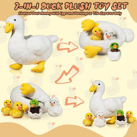 XYHQYB mommy duck with four baby ducklings, perfect for imaginative play