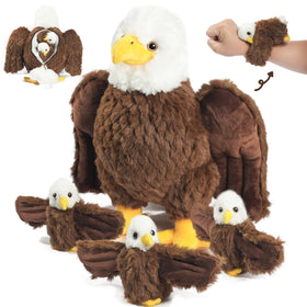 XYHQYB mommy bald eagle plush with zippered back for easy storage.