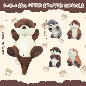 XYHQYB 15-inch plush otter serves as a cozy pillow for naptime.
