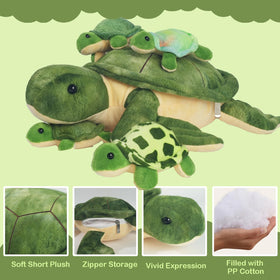 XYHQYB sea turtle plush shell texture emphasizing softness and durability.