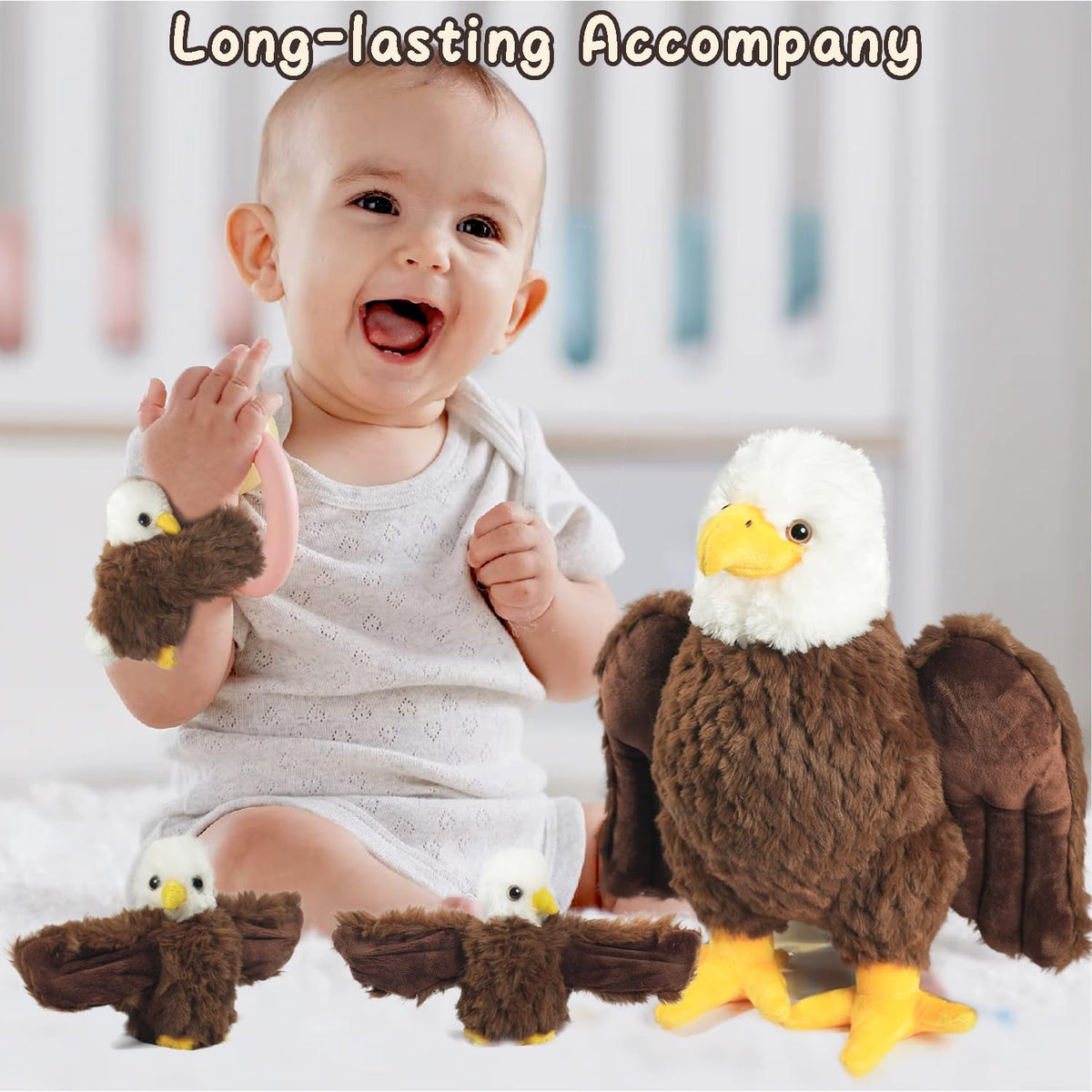 XYHQYB eagle plush decor suits stroller, car, or nursery setups.