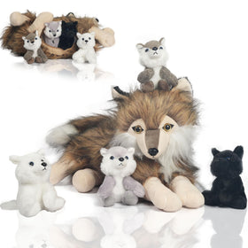 XYHQYB 16-inch mother wolf plush for cozy cuddles and imaginative play.