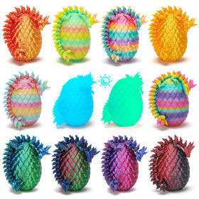 XYICLZU 12-piece dragon eggs with detailed scales for imaginative play and display.