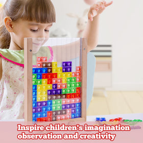 Xylolin blocks in action showing tangram-style patterns and creativity