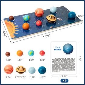 Xylolin wooden solar system board in classroom setup promotes group space learning.