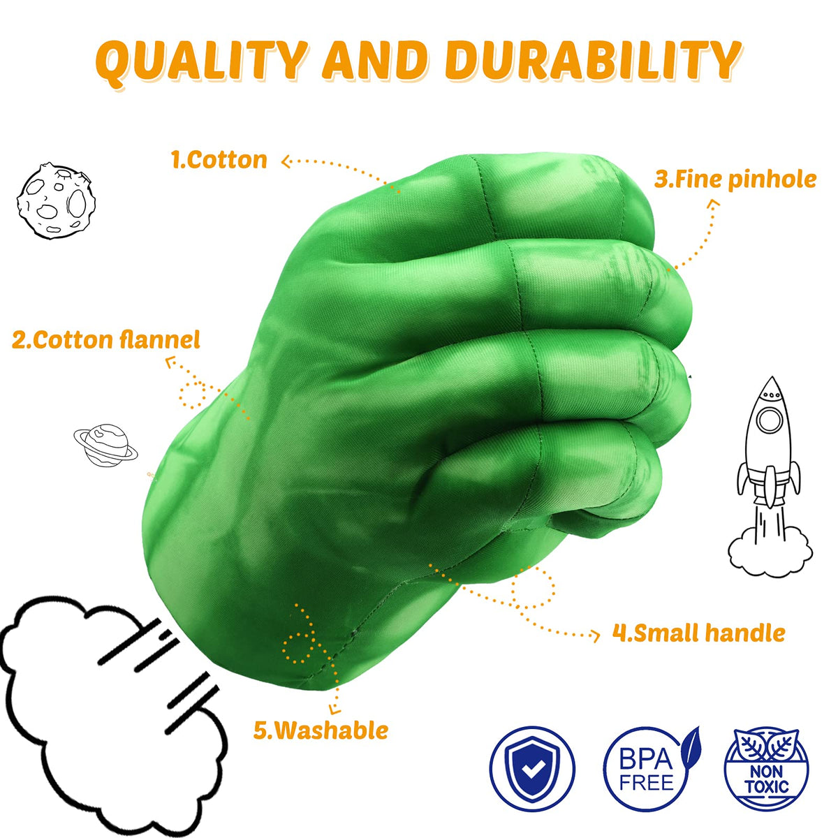 XYMTOY superhero gloves worn by a child during pretend play