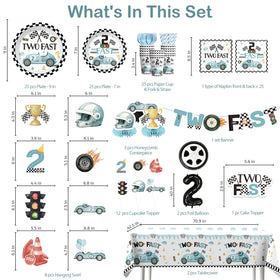 Xynic tablecloth and settings provide a clean party base