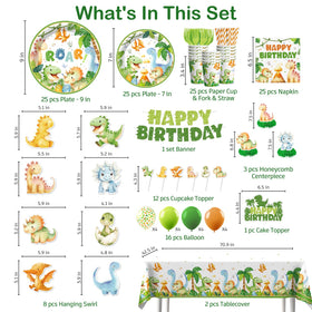 Xynic 201Pcs dinosaur cups for spill-free celebrations