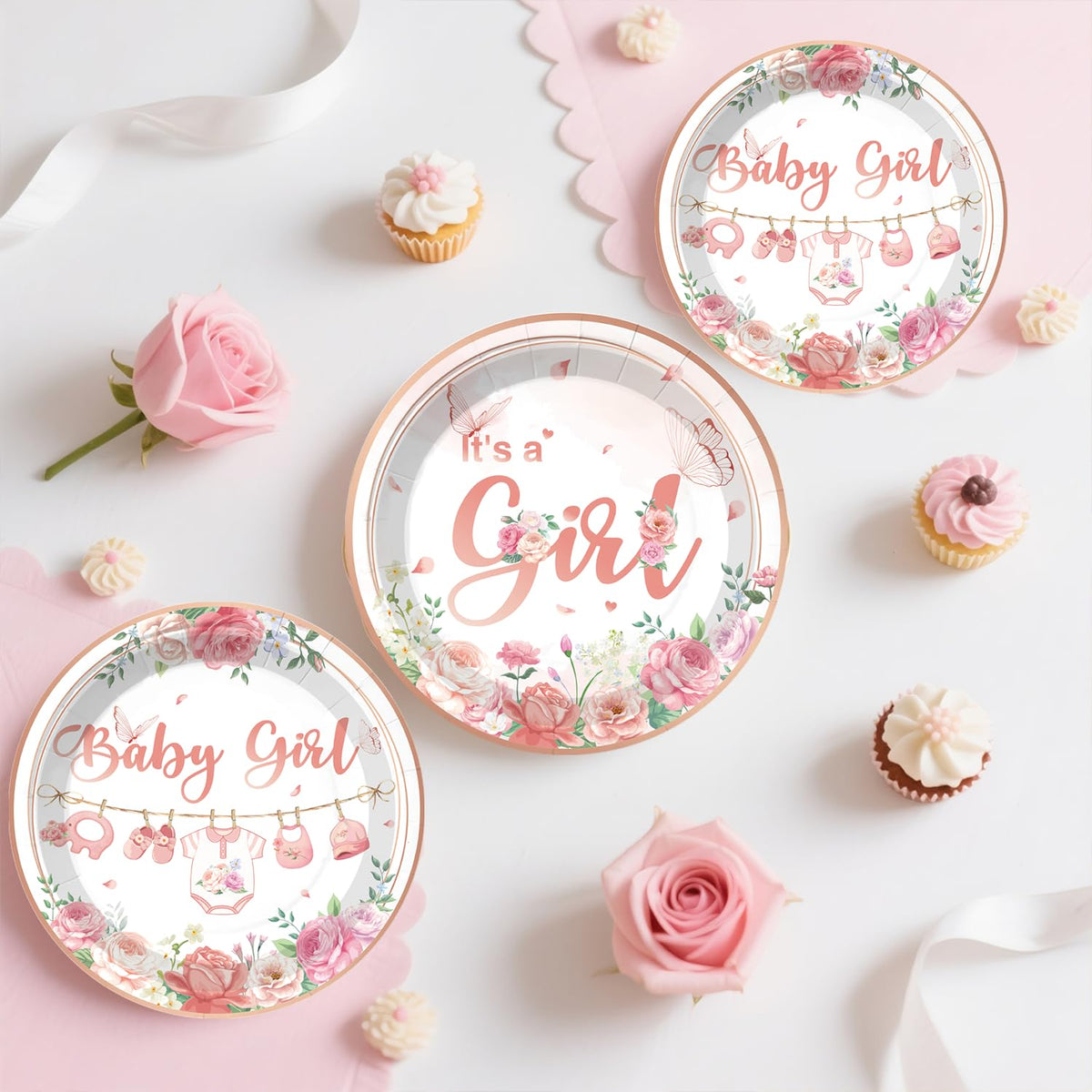 Xynic Its a Girl cake topper adds dessert table charm.