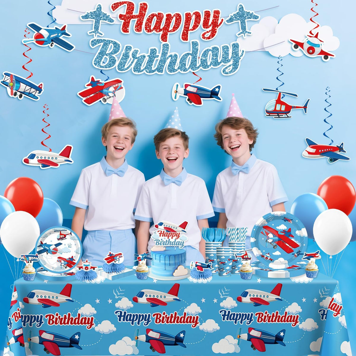 Xynic airplane balloons set enhances color and festive atmosphere