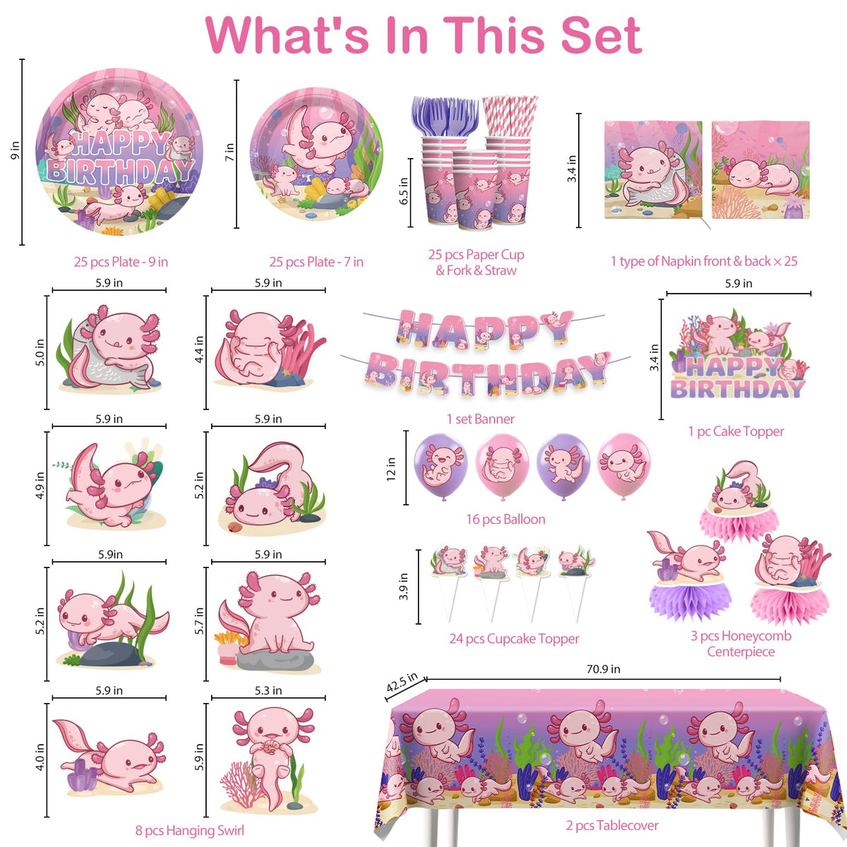 Xynic axolotl cupcake toppers decorate treats with whimsy and color.