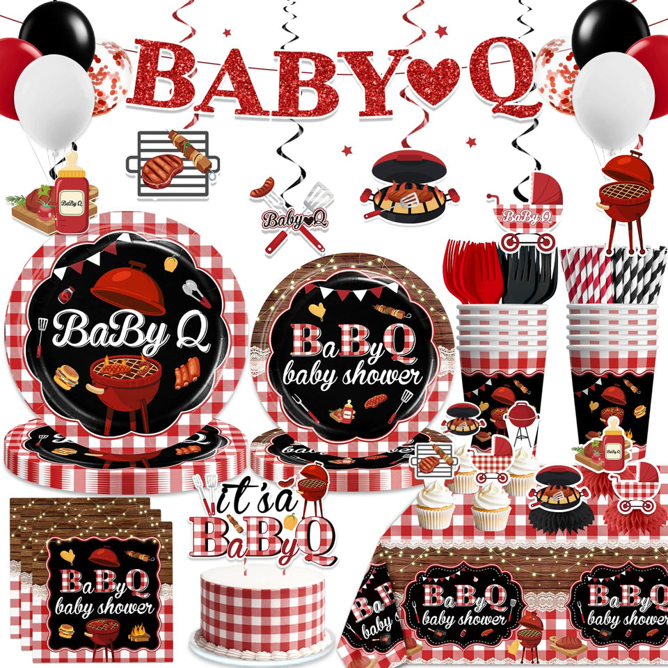 Xynic Baby Q banner creates a festive focal point for the baby shower