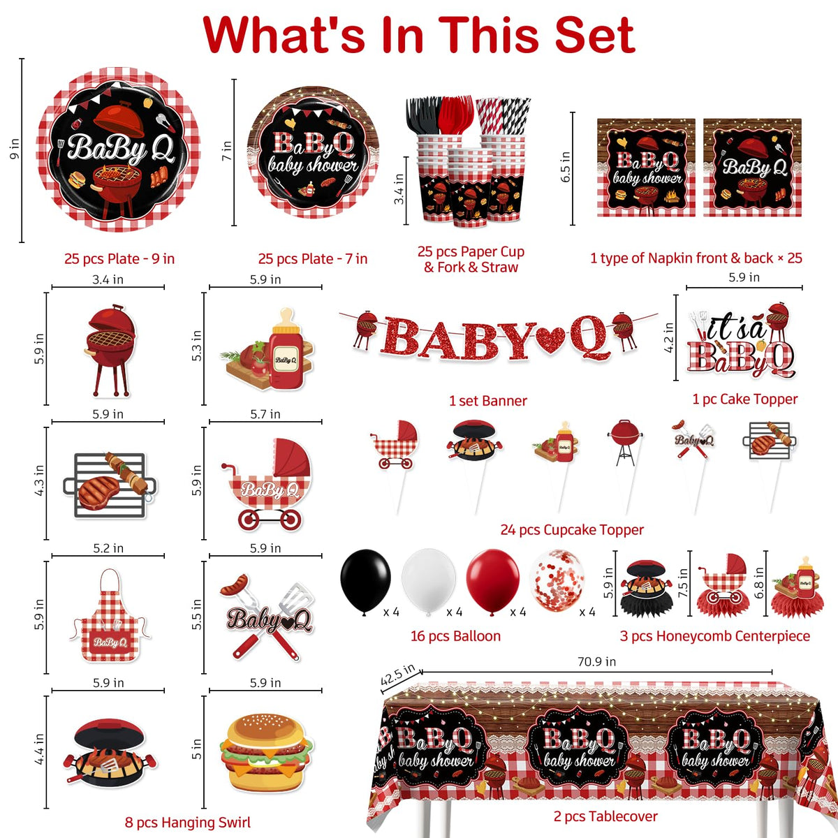 Xynic Baby Q cake topper adds adorable theme detail to the dessert table
