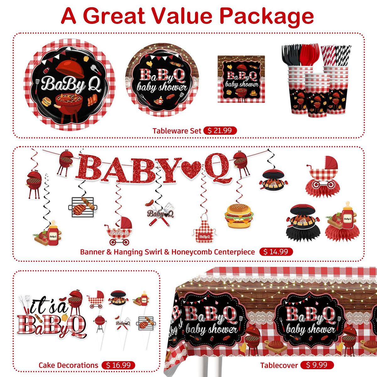 Xynic Baby Q cupcake toppers decorate cupcakes for a cohesive party vibe