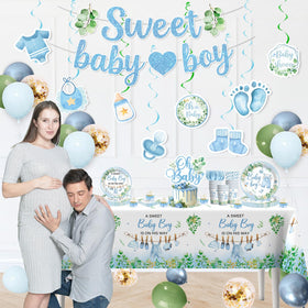 Xynic baby shower balloons brighten the room with color.
