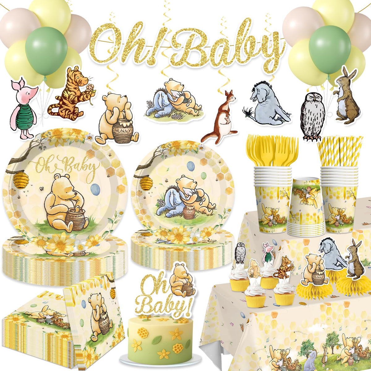 Xynic bear banner enhances the welcome vibe for a cozy baby shower