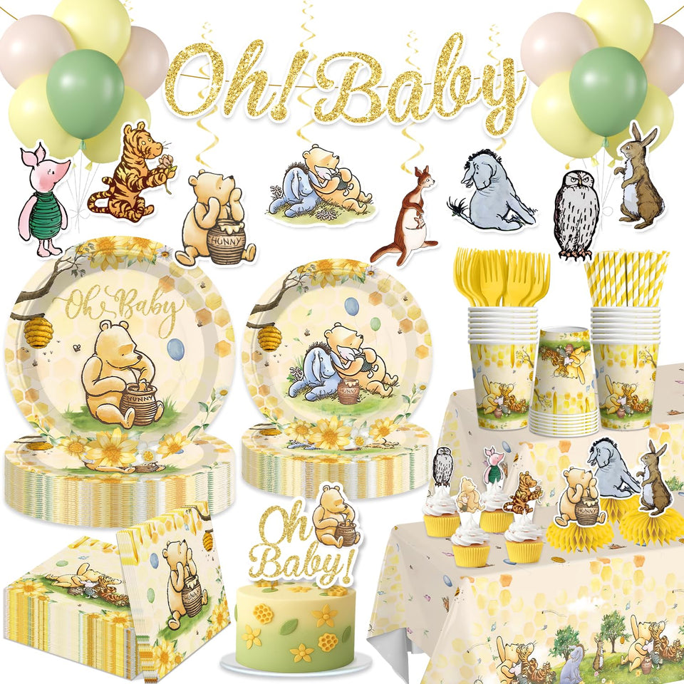 Xynic bear banner enhances the welcome vibe for a cozy baby shower