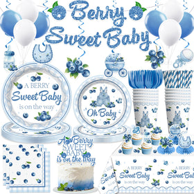 Xynic blueberry baby shower banner enhances the party entrance with festive flair