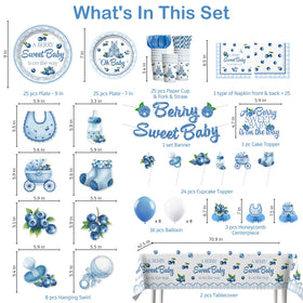 Xynic blueberry baby shower cupcake toppers decorate treats with charm