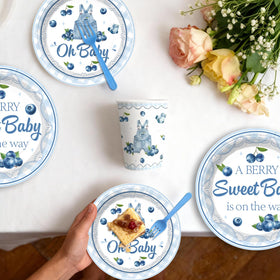 Xynic 9 inch plates support easy serving during blueberry themed party