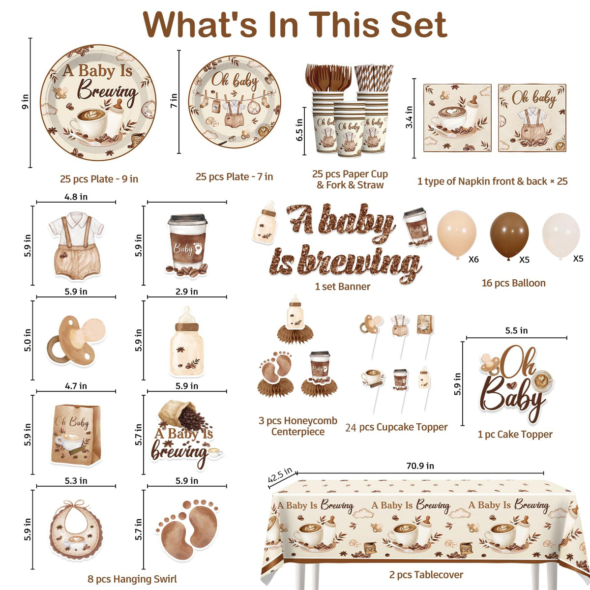 Xynic 'Oh Baby' coffee themed cake topper for the dessert table