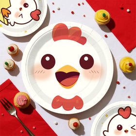 Xynic chicken 7-inch plates handle desserts effortlessly