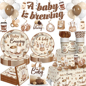 Xynic coffee baby shower banner adds warm cafe vibes to the celebration