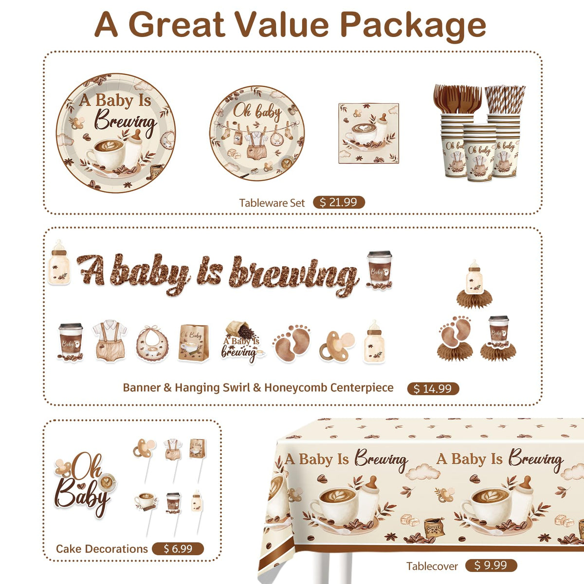 Xynic coffee themed hanging swirls add playful movement to decor
