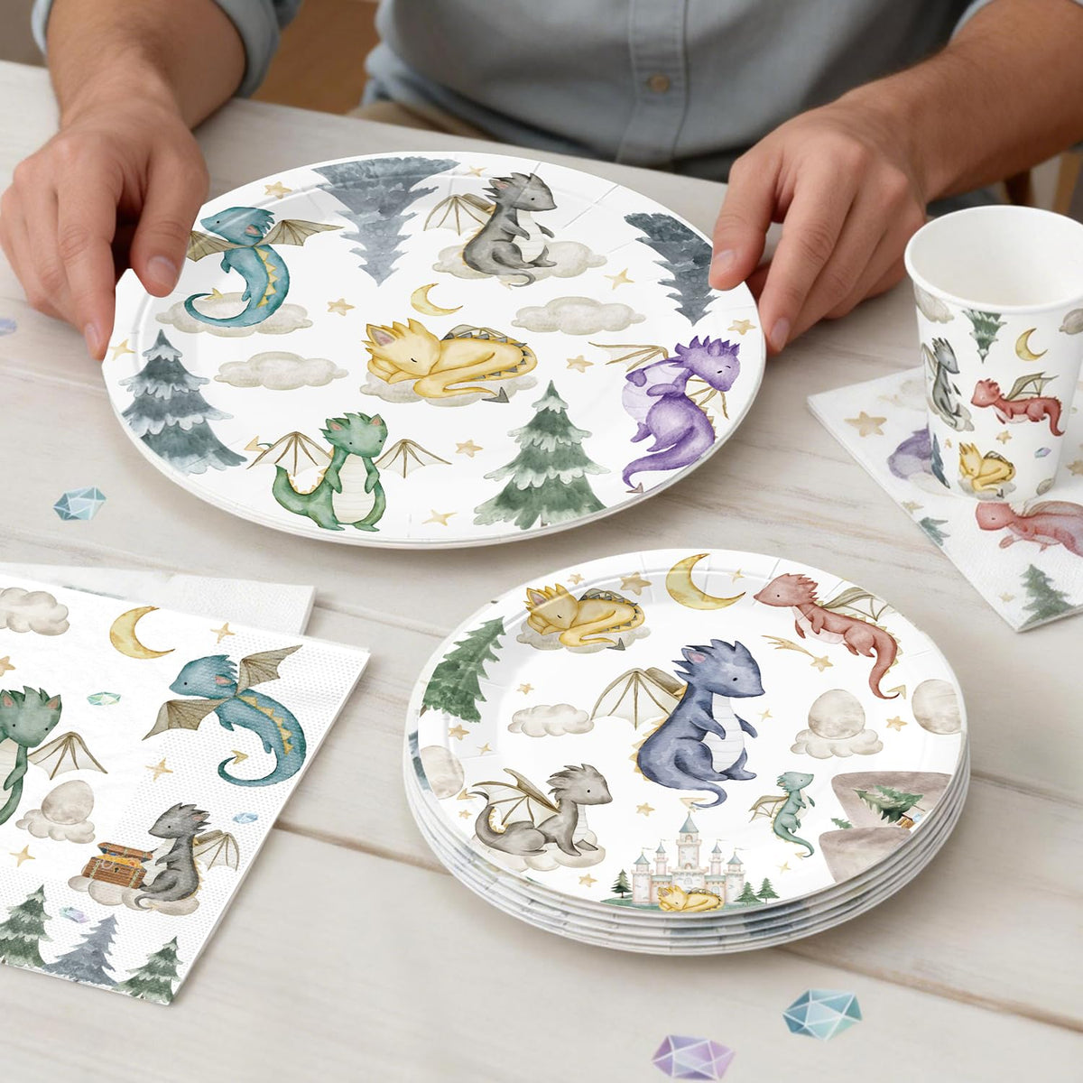 Xynic dragon dinner plates 9-inch deliver sturdy servings for guests